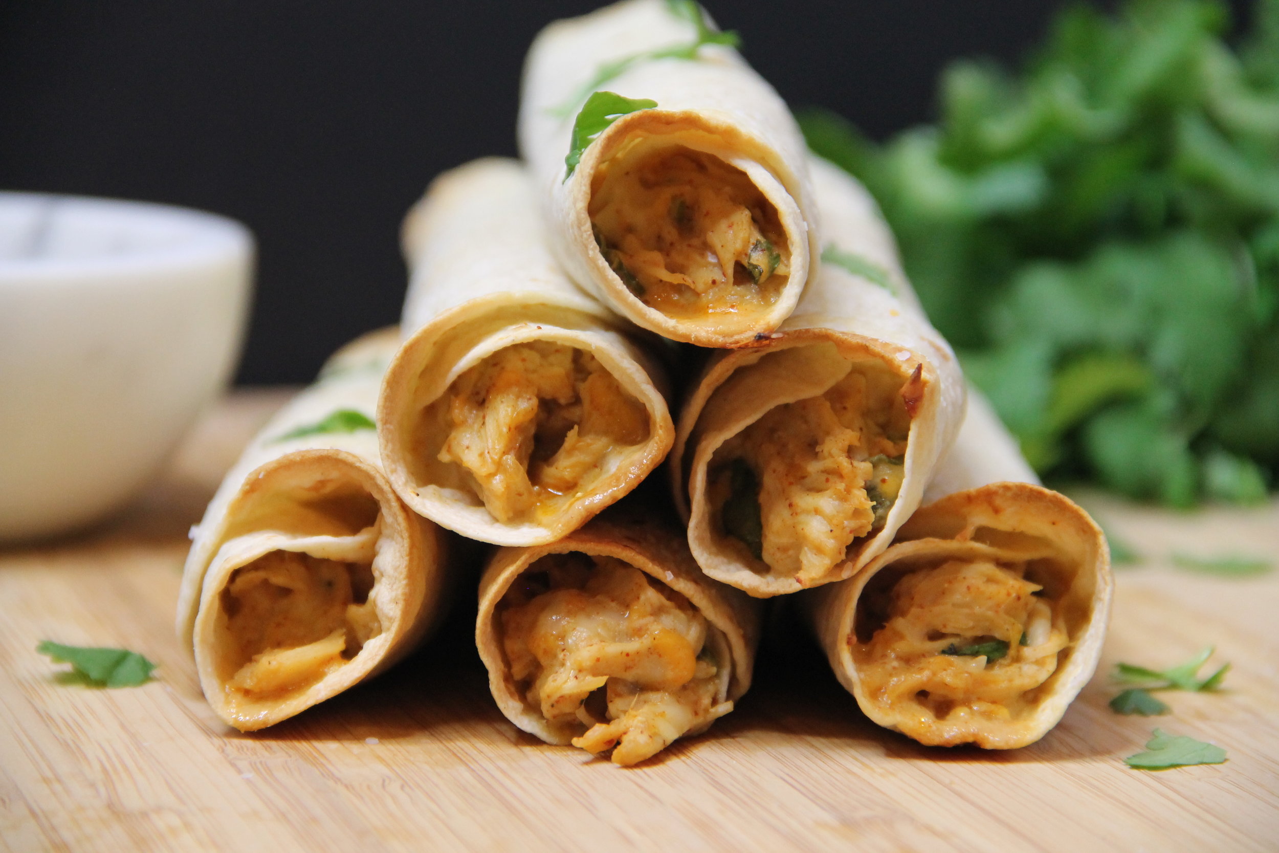 BAKED CREAMY CHICKEN TAQUITOS