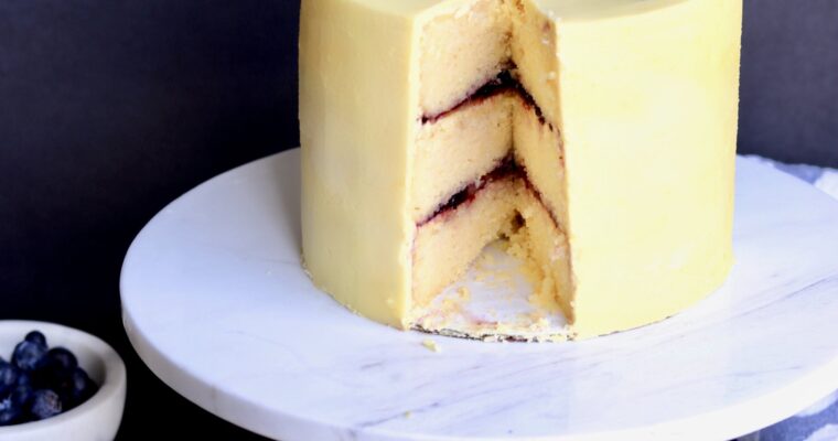 MOIST LEMON BLUEBERRY CAKE