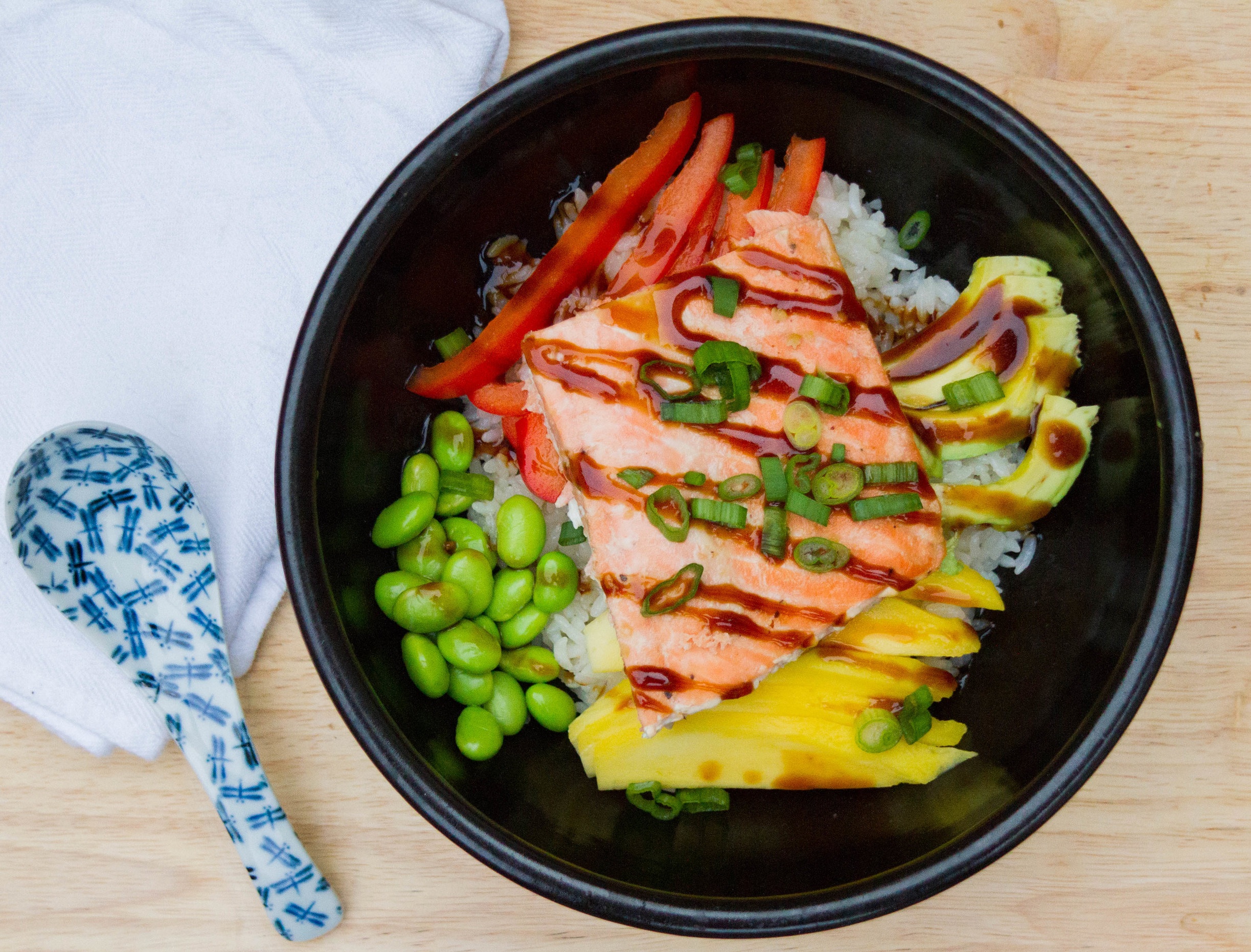 SALMON BOWLS WITH COCONUT RICE