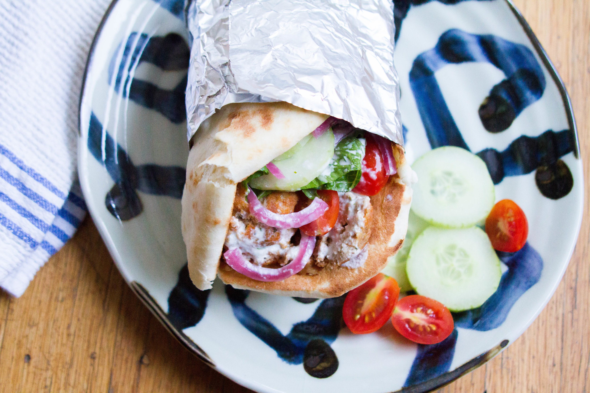 GREEK GYROS WITH HOMEMADE TZATZIKI